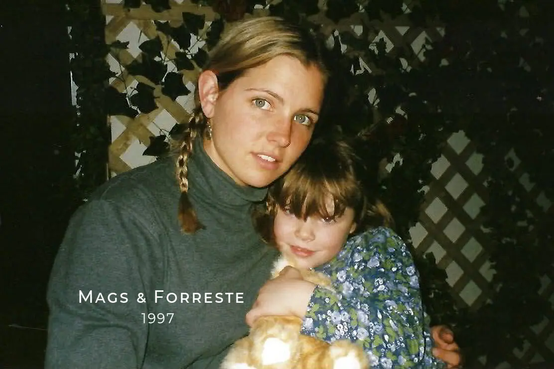 Old photo of Forreste and Mags
